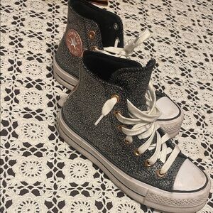 Converse Black and White Textured High-Tops